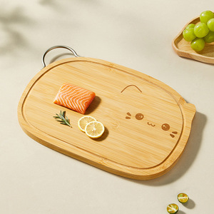 Tabla de cortar de bambú con forma de gato Lingmiao de 40x25cm, antibacteriana, para cocina, frutas y alimentos para bebés. - Product Image 1