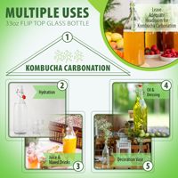 Verrerie écologique en gros 250/500/750/1000ml bouteille en verre transparent bocal en verre avec couvercle fermoir pour lait jus boisson liqueur