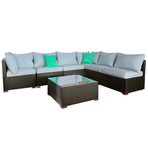 Luxury PE <strong>Rattan</strong> Sectional Sofa Set Modular <strong>Corner</strong> Design with Weatherproof Cushions and Aluminum Frame for Garden Patio Balcony - Product Image 1