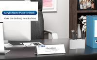 Support de signalisation en acrylique transparent double face personnalisé, écologique, en forme de V, pour table, avec finition polie haute brillance, vente en gros