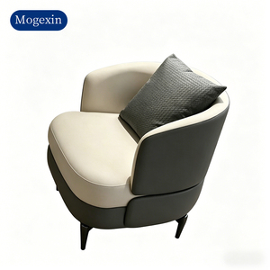 Fauteuil d'appoint minimaliste contrasté, rembourré et confortable, avec coussin, pour la décoration intérieure. - Product Image 6