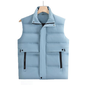 Chaqueta sin mangas para exteriores acolchada Unisex con logotipo personalizado, <span class=keywords><strong>chaleco</strong></span> <span class=keywords><strong>acolchado</strong></span> brillante para <span class=keywords><strong>hombre</strong></span>, abrigo de invierno para <span class=keywords><strong>hombre</strong></span> - Product Image 1