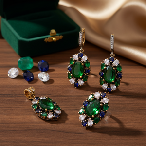Esmeralda auténtica hecha a mano, conjunto de plata turca, joyería para mujer, moda - Product Image 3