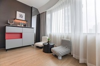 Canapé modulaire incurvé en tissu, forme triangulaire, pour bureau, hall d'hôtel, salon, chambre, salle à manger