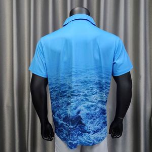เสื้อโปโลผู้ชายขายส่ง พิมพ์ลายดิจิตอลแบบซับลิเมชั่นตามสั่ง เสื้อแข่งกีฬา UPF50+ แห้งเร็ว สำหรับตกปลา - Product Image 3