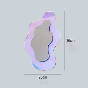 Wavy Acrylic Mirror <strong>Rainbow</strong> Irregular Aesthetic Vanity Mirror Iridescent Mirror Wall Stickers Wall <strong>Decor</strong> for Living <strong>Room</strong> Bedroom - Product Image 6