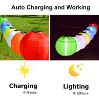 Lanterne solaire en nylon de 12 pouces, étanche IP44, lumière blanche chaude, pour extérieur, suspendue, pour la décoration de jardin et de Noël, vente en gros