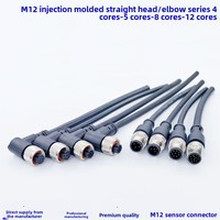 Connecteur étanche M12 4-12 broches mâle/femelle type DIN, application alimentation, fiche aviation 3P pour connexion de câble