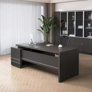 Escritorio de oficina moderno de madera de nogal nórdico con diseño de lujo para Directores Ejecutivos Directores Generales presidentes - Product Image 5
