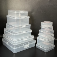 Boîtes de rangement carrées en plastique PP vides, mini-contenants transparents pour petits cadeaux et loisirs créatifs, prêtes à être expédiées