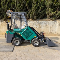 Traktor Kompak HTL28 Micro 4x4 dengan Backhoe Wheel Loader dan Boom Teleskopik, Kapasitas Angkut 500kg, Bertenaga Bensin untuk Pertanian