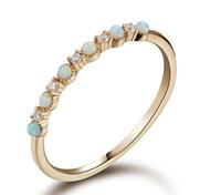 Offre Spéciale accessoires de bijoux sur mesure Bague étanche en plaqué or 18 carats avec opale de laboratoire