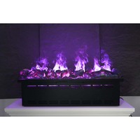 Cheminée électrique linéaire décorative à vapeur d'eau de 62 pouces, personnalisée en usine CE, en acier moderne, pour hôtels, avec effet de flamme