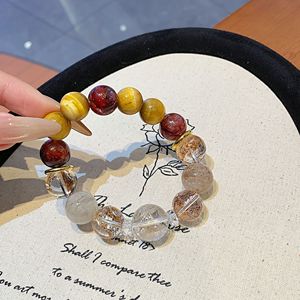 Groothandel natuurlijke modieuze prachtige rode bloem kristal kralen trendy unisex armband verjaardagscadeau - Product Image 1