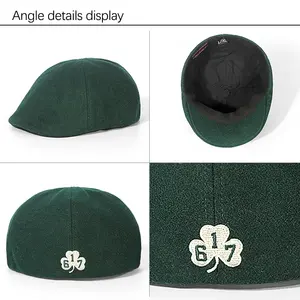 Boinas bordadas com logotipo personalizado, chapéu de chapéu plano para dirigir, boinas de algodão unissex, chapéu de pintor clássico fino de verão e golfe