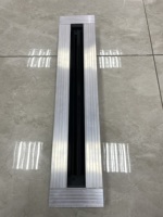 Diffuseurs linéaires modernes en aluminium brut, registres, grilles, vis réglables, style américain, angle de lame de 45 degrés, plafond encastré