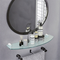 Étagère murale flottante en verre trempé incurvé élégant pour le rangement de la maison et les meubles de décoration intérieure