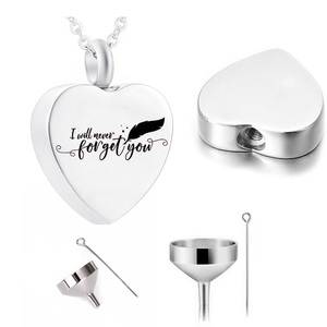 Memorial Cremation Urn ciondolo collana gioielli Pet Ashes Holder urne Keepsake per donna uomo-non ti scordar mai - Product Image 1