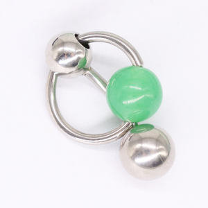 Gaby 316L roestvrijstalen genitale <span class=keywords><strong>piercing</strong></span> sieraden, Chinese jade bal hoepelring, VCH <span class=keywords><strong>piercing</strong></span> ring - Product Image 1