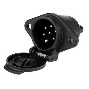 7 Pin Round Trailer <b>Socket</b> Plastic Ip66 Waterproof <b>12V</b> Universal Power Connector Es2705 - Product Image 4