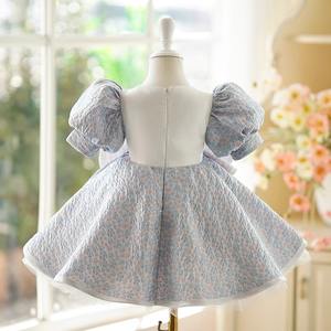 हाई एंड जेक्वार्ड कपड़े मीठे बेबी प्रोम गाउन टॉडलर बच्चों पार्टी लेटी कपड़े फूल लड़कियों शादी के कपड़े - Product Image 3