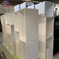 Étagère de bibliothèque en bois blanc de haute qualité, personnalisée en usine, avec des coins arrondis