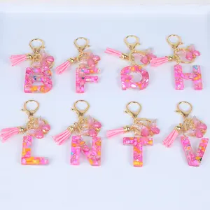 Pink English Letter Keychain Souvenirs Gift Personalized Key Chains For Girls