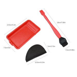Kit <span class=keywords><strong>de</strong></span> colle silicone 3 pièces pour le <span class=keywords><strong>travail</strong></span> <span class=keywords><strong>du</strong></span> bois – Ensemble d'application avec pinceau, spatule, plateau et racloir – Outils <span class=keywords><strong>de</strong></span> colle à bois réutilisables et faciles à nettoyer - Product Image 5