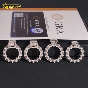 Koleksi cincin pernikahan perak murni 925 hadiah Wanita Perhiasan halus ices Out 5ct VVS cincin Moissanite dikirim dari gudang Amerika Serikat - Product Image 4