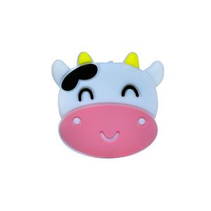 Meilleure vente de qualité alimentaire mignon forme d'animal dentition bijoux à bricoler soi-même accessoires perles focales Silicone perles de vache en Silicone en vrac - Product Image 2