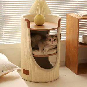 Griffoir pour chat moderne multi-niveaux en sisal, type baril, idéal pour petits appartements, usage domestique quatre saisons, pour chat Roman Holiday - Product Image 3