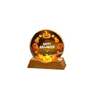 Nouveau Halloween tête de citrouille ornement de bureau acrylique moderne Festival décoration veilleuse avec impression UV
