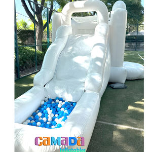 4 em 1 branco inflável Bounce House com Slide e Ball Pit Branco inflável Bounce Castel Jumping com Slide Combo - Product Image 3