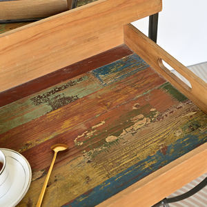 Handicrafts Modern Design Wooden Coffee <b>Side</b> Table with Metal Legs Durable & Easy Assembly <b>for</b> <b>Living</b> <b>Room</b> Home Decor - Product Image 5