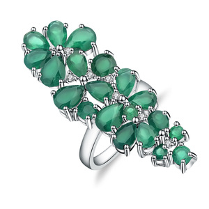 Anillos de Plata 925 con Incrustaciones de Cristal y Piedras Preciosas, Estilo Vintage para Mujer, Anillo de Boda, Fabricante Directo de Hong Kong, Disponibles en Stock - Product Image 1