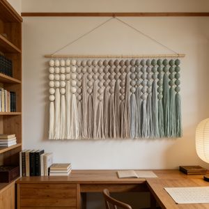 Rideau en macramé fait main en laine, tissé, style bohème, pour <span class=keywords><strong>porte</strong></span>, fenêtre ou mur, idéal pour la décoration de la maison ou des hôtels (vente en gros) - Product Image 1