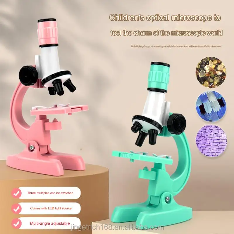 مجهر ماكرون البصري للأطفال، مجموعة معدات التجربة العلمية، ألعاب تعليم العلوم بالجملة
