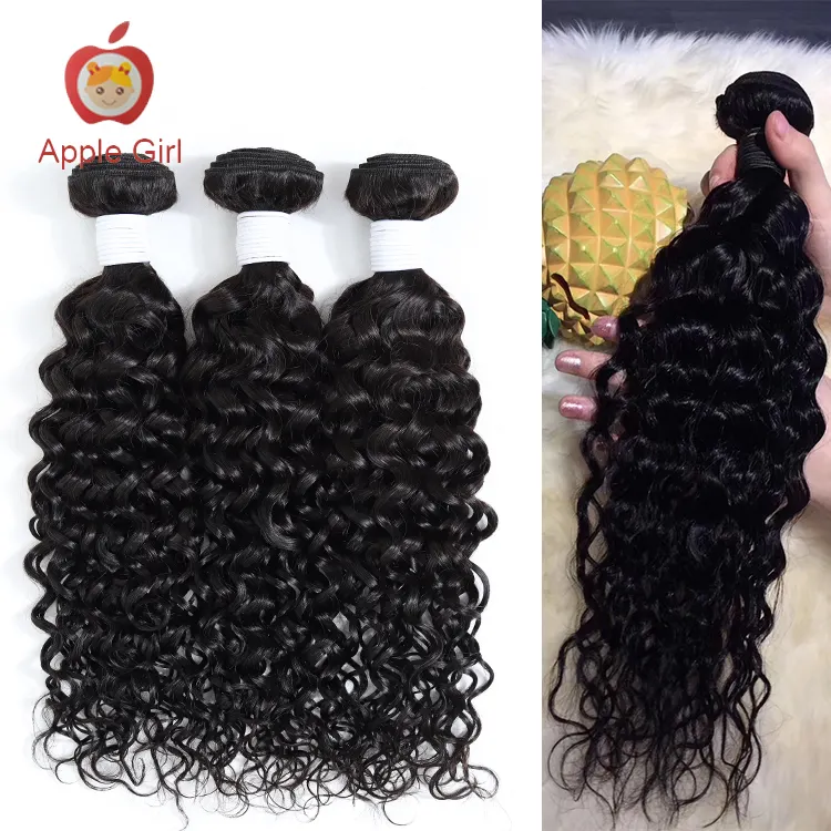 Natural Black Water Wave Hair Bundles Brazilian Water Wave Hair Bundles Weave Unprocessed Virgin Wet And Wavy Human Hair Bundles