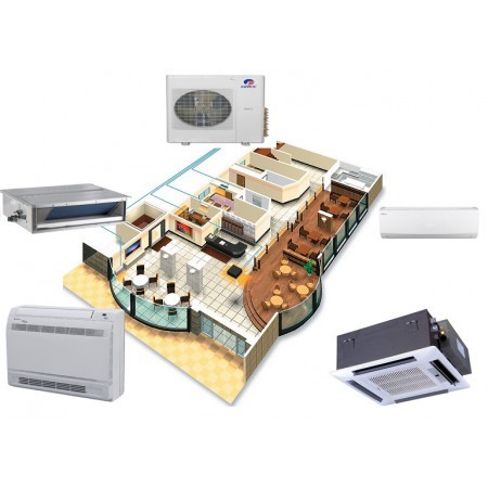 For 42000 BTU 5 Zone DC Inverter Multi Split Air Conditioner R32 Heat Pump Ductless Mini Split System