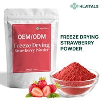 Poudre de fraises lyophilisées en gros, faible humidité, poudre fine certifiée