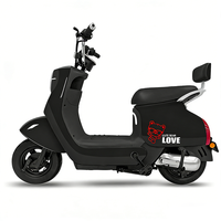 Skuter Listrik Desain Beruang Lucu 48V 500W, Skuter Listrik Kota Merah Putih dengan Sandaran untuk Wanita, Moped Listrik 2 Roda