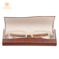 Étui à lunettes en cuir PU tendance avec couvercle incurvé, boîte de rangement anti-écrasement pour hommes et femmes, étui à lunettes de soleil à la mode