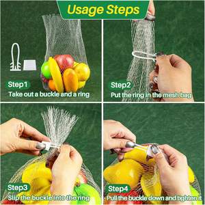 Bolsas de malla LDPE duraderas Huamaohengchun de 20 pulgadas con cierres tipo lazo para almacenamiento de verduras, cebollas, mariscos y frutas - Product Image 6