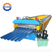 Machine de formage de tôles de toiture à double couche trapézoïdale et ondulée PPGI GI, deux profils en une seule machine