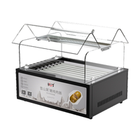 Grille à hot-dogs professionnelle HD-9LSK-2 à 9 rouleaux, à couvercle rabattable, pour comptoir, machine à snacks pour les magasins de proximité