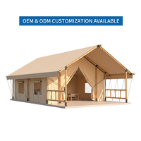 Tente de glamping nomade 5x9m, taille personnalisée, structure en acier, membrane en PVC, imperméable, ignifuge, pour camping, lodge, chalet
