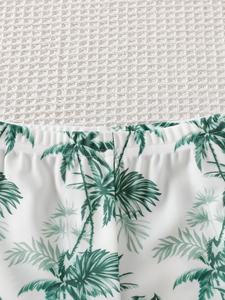 <span class=keywords><strong>Ensemble</strong></span> de maillot de bain pour bébé garçon à motif de cocotiers, respirant, en spandex/polyester, manches courtes, col rond, short, fabriqué en Chine - Product Image 4