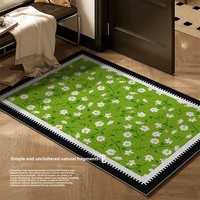 Tapis d'entrée en PVC à motif floral frais, découpé sur mesure, antidérapant, anti-poussière et résistant aux taches, en stock usine
