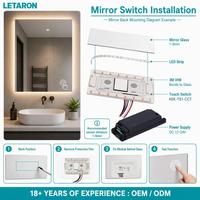Interruptor LED para Espejo con Sensor Táctil, 60/120W, Ajuste de CCT, Función de Memoria de Brillo, Certificación TUV/CE, Rango de Detección de 0-3m, DC12/24V