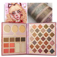 Palette de maquillage minérale multifonctionnelle - Poudre à sourcils pressée écologique personnalisée et ensemble d'ombres à paupières multichromes avec 41 couleurs